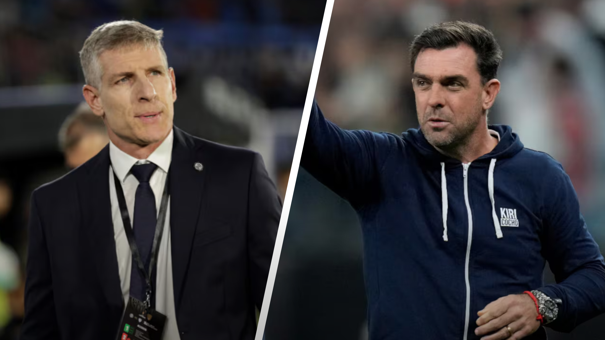 Martín Palermo y Pablo Guede.